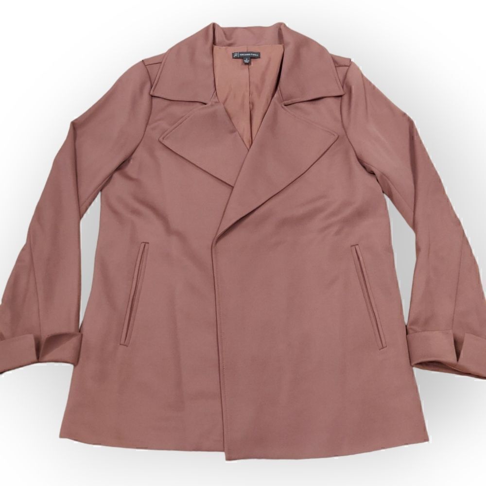 NWOT Adrianna Papell dusty blush pink open front blazer jacket size S